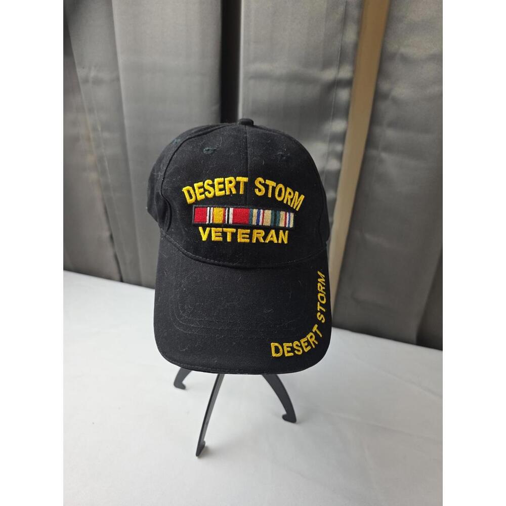 Rothco Mens Desert Storm Veteran Ball Cap Hat Hook/Loop Embroidered Military EUC